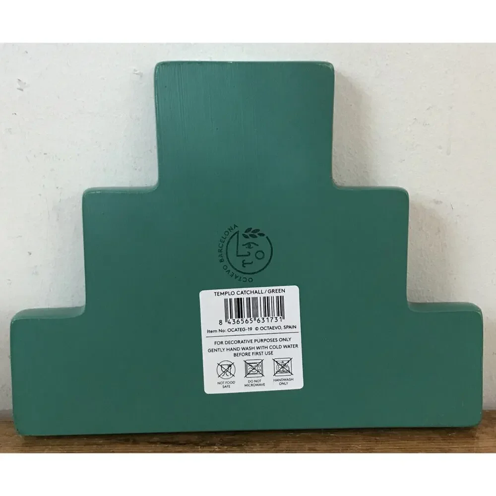 Octaevo Barcelona Templo Catchall Teal Green Decorative Desk Jewelry Tray 7.5“